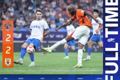 中超青岛海牛2-2山东泰山 兰克尔-泽传射 奥古斯托补时绝平