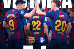 西甲巴塞罗那3-1阿拉维斯 奥尔莫双响 亚马尔传射